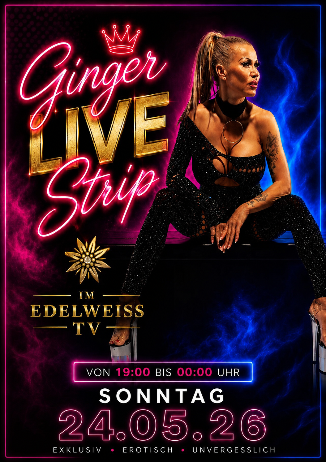Ginger Live Strip im Edelweiss TV